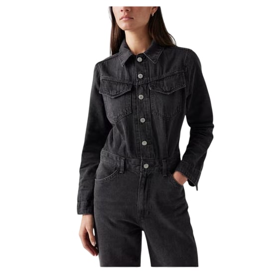 Levis Dames/Dames Denim Jumpsuit (Zwart) - Image 4