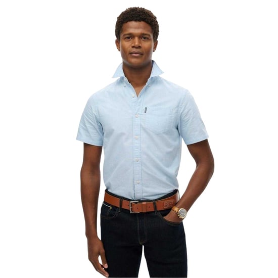 Superdry Heren Regular Overhemd met Korte Mouwen (Lichtblauw) - Image 1