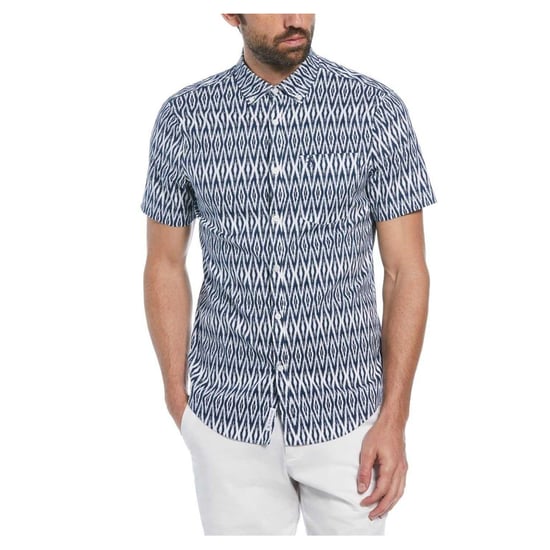 Original Penguin Heren Ikat Normaal Shirt Met Korte Mouwen (Sargasso Zee) - Image 1