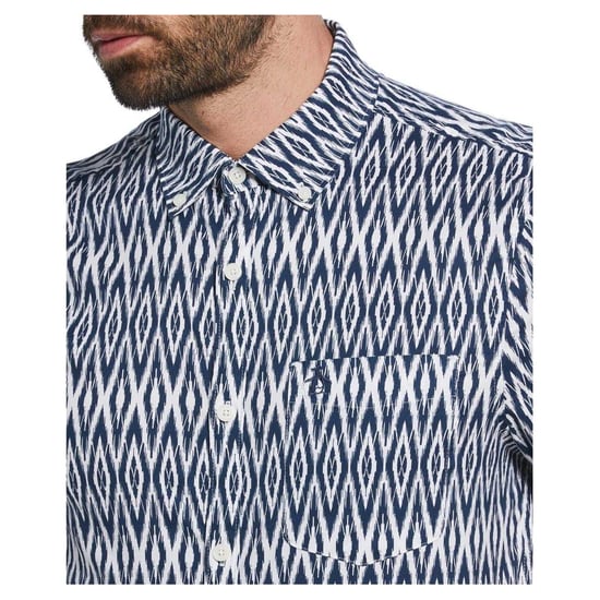 Original Penguin Heren Ikat Normaal Shirt Met Korte Mouwen (Sargasso Zee) - Image 3