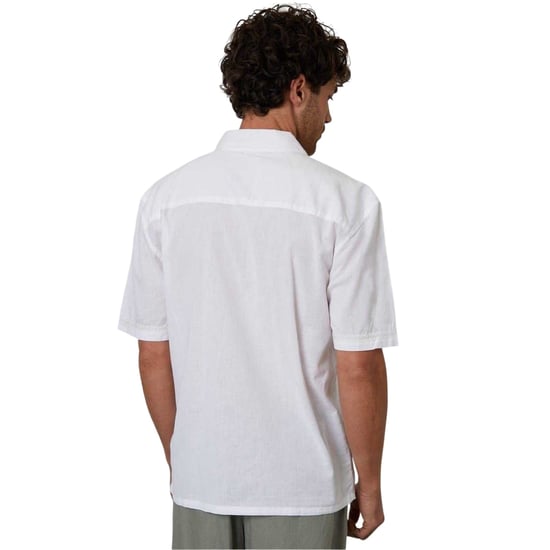 Threadbare Heren Geborduurde Kraag Korte Mouwen Bowling Shirt (Wit) - Image 3