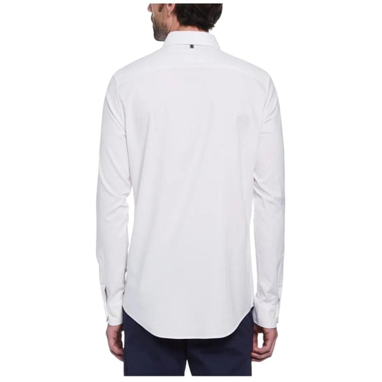 Original Penguin Heren-shirt met lange mouwen 'Sticker Pete' van EcoVero (Helder wit) - Image 2