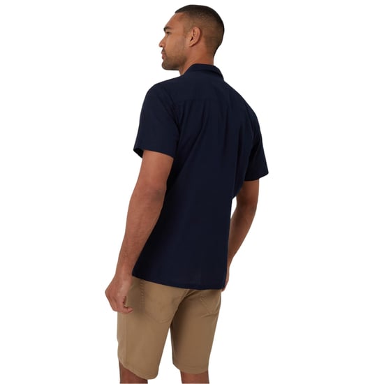 Threadbare Heren Geborduurd Korte Mouwen Shirt (Marineblauw) - Image 2