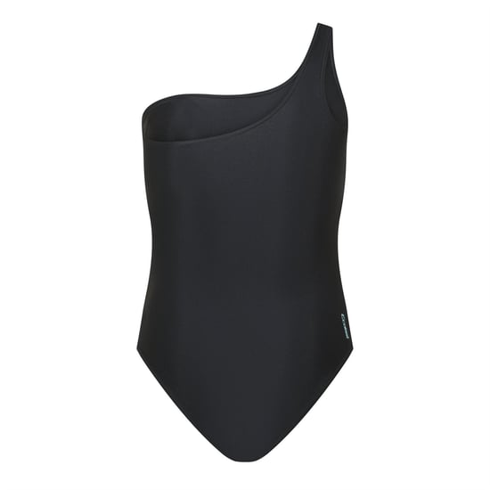 Zoggs Dameszwempak met één schouder en kleurblokken (Zwart) - Image 3