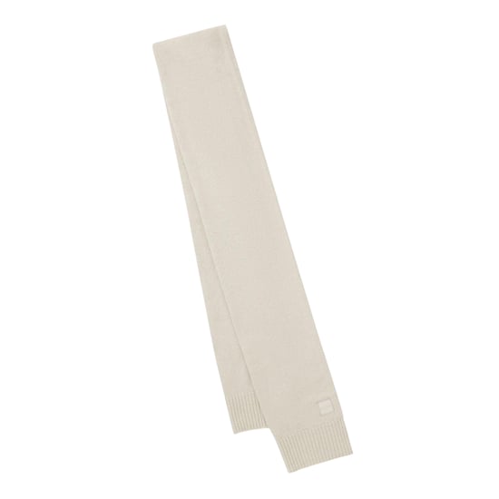 Boss Wollen geribbelde sjaal met logo voor heren (Licht Beige) - Image 2