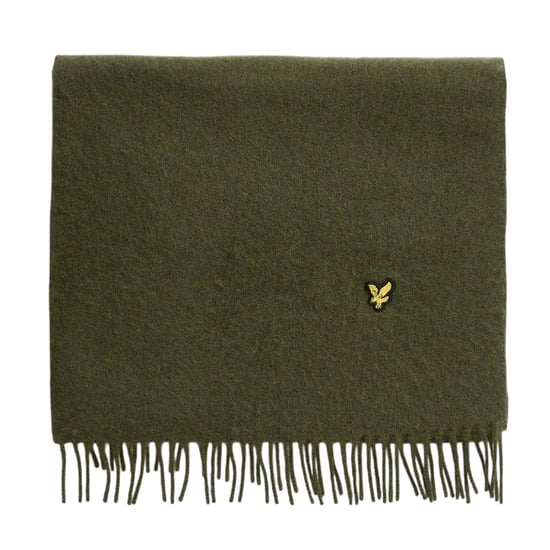 Lyle & Scott Sjaal van lamswolmix met tonaal logo (Groen) - Image 1