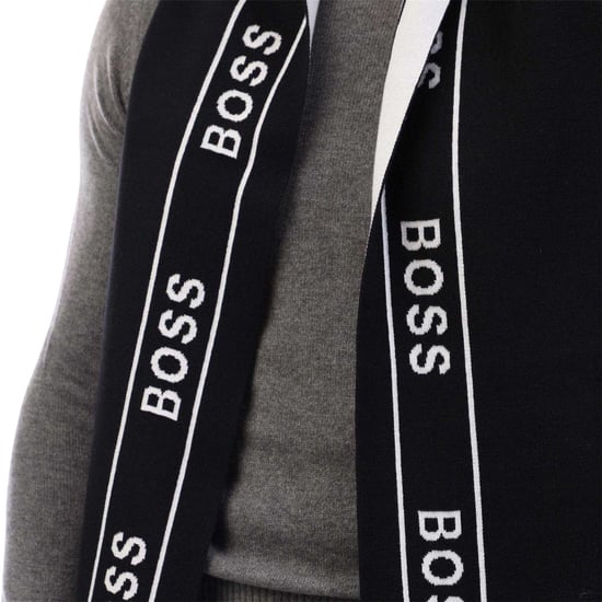 Boss Set met herenpet en -sjaal met herhaald logo (Zwart) - Image 2