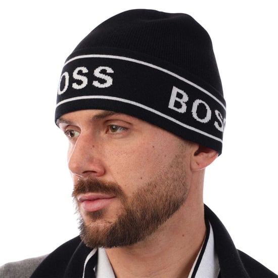 Boss Set met herenpet en -sjaal met herhaald logo (Zwart) - Image 5