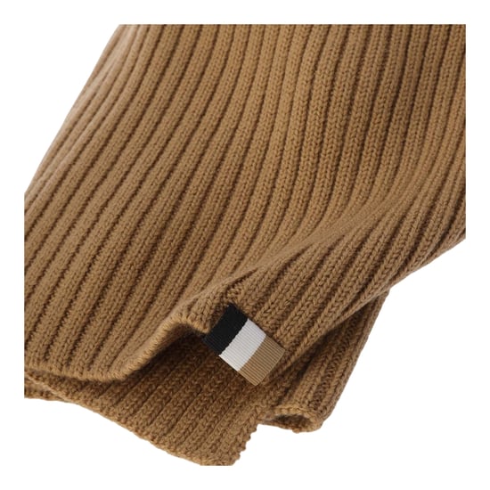 Boss Lyarana geribbelde sjaal voor volwassenen (Medium Beige) - Image 2