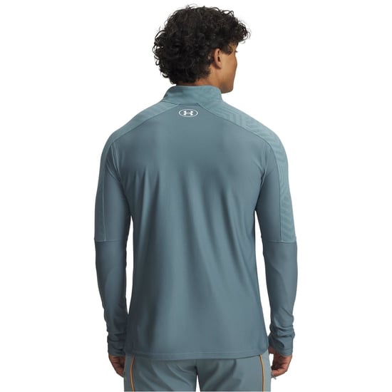 Men's Under Armour Drill Top in Grey/Orange - Image 2