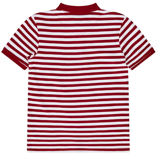 Farah Gestreepte, in het garen geverfde poloshirt voor kinderen (Rood) - Image 2
