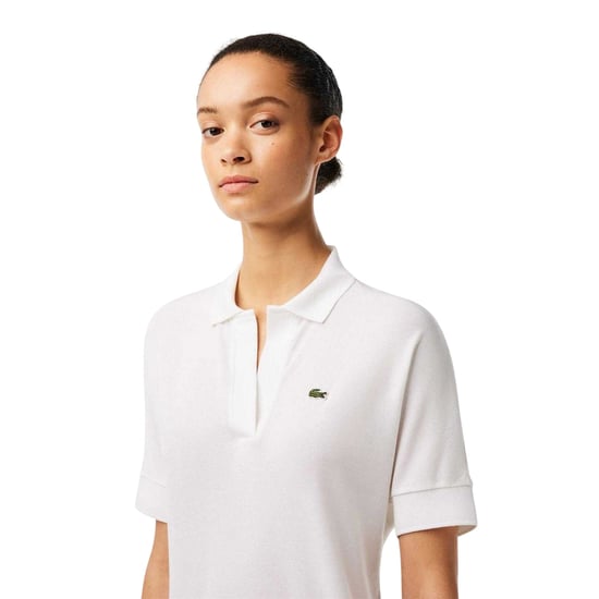 Lacoste Dames Logo Loose Fit Polo Shirt (Wit) - Image 4