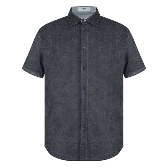 Firetrap Heren Denim Regular Korte Mouwen Shirt (Grijs) - Image 1