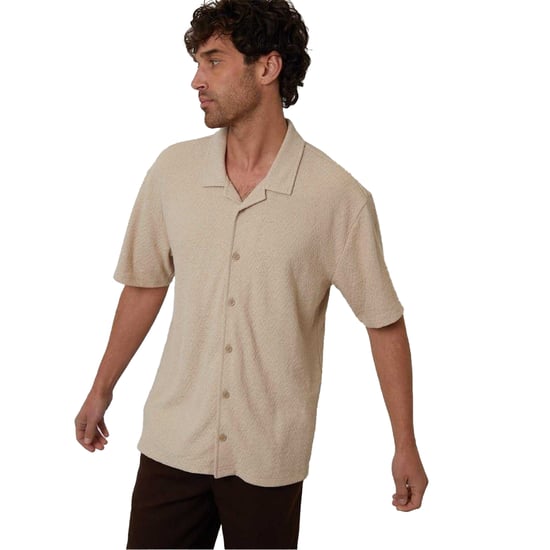 Threadbare Herenoverhemd van Selkirk met relaxte pasvorm (Steen) - Image 1