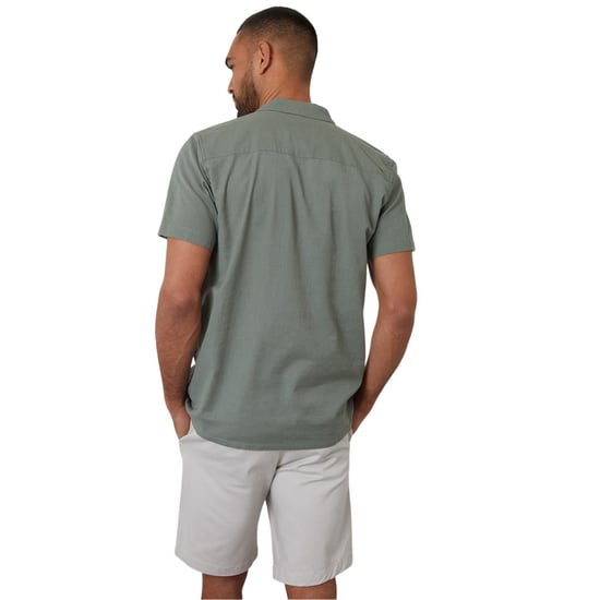 Threadbare Mannen Geborduurd Korte Mouwen Shirt (Sage) - Image 2