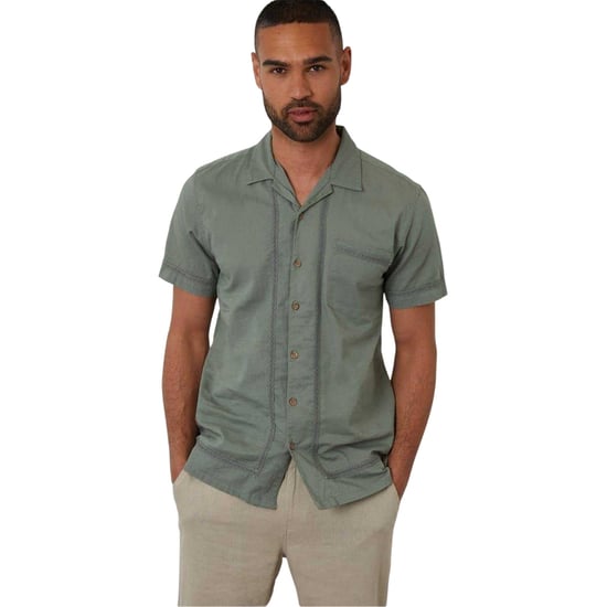 Threadbare Heren Haaktrim Korte Mouwen Shirt (Salie) - Image 2