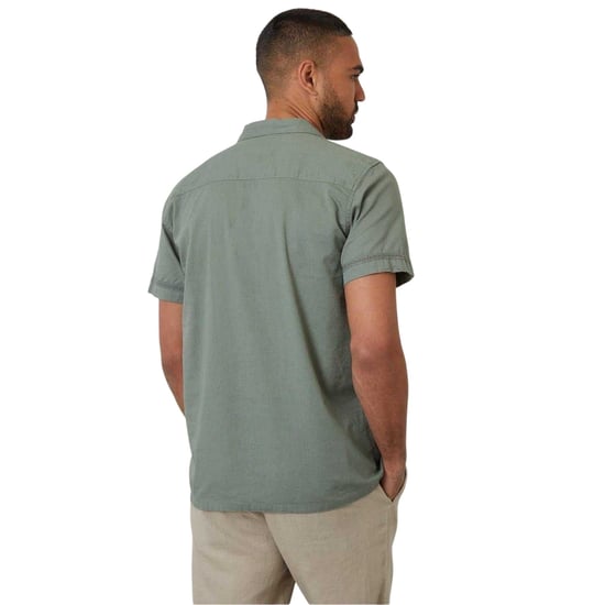 Threadbare Heren Haaktrim Korte Mouwen Shirt (Salie) - Image 3