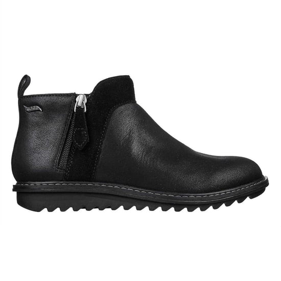 Skechers Suède enkellaarsjes voor dames met steun voor de voetboog (Zwart) - Image 1