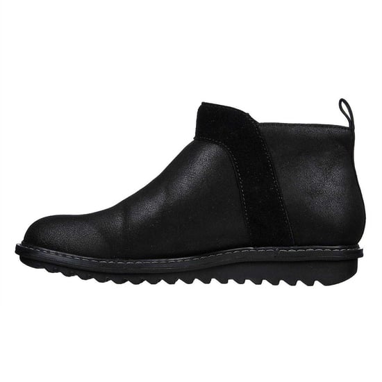 Skechers Suède enkellaarsjes voor dames met steun voor de voetboog (Zwart) - Image 2