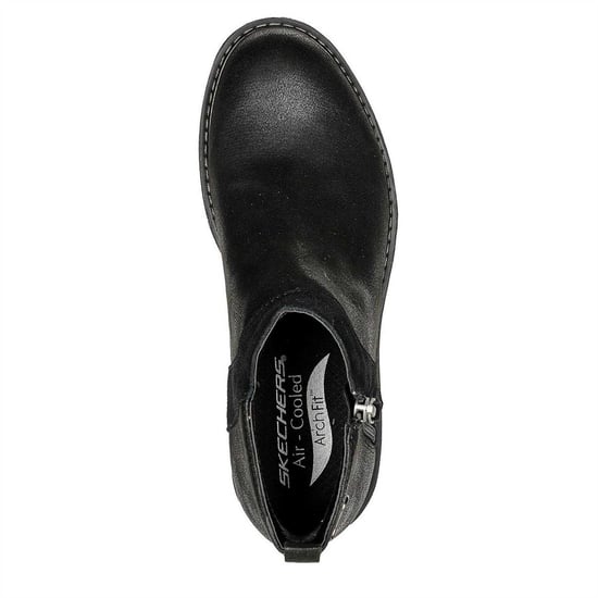 Skechers Suède enkellaarsjes voor dames met steun voor de voetboog (Zwart) - Image 3