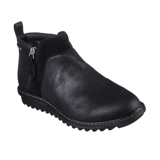 Skechers Suède enkellaarsjes voor dames met steun voor de voetboog (Zwart) - Image 5