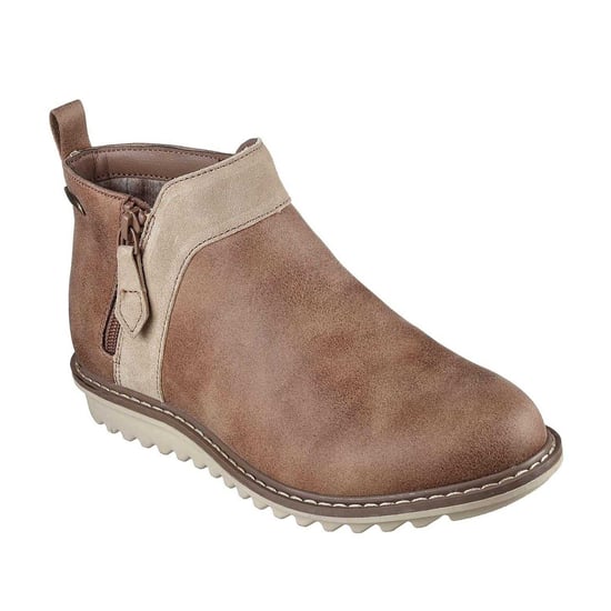 Skechers Suède enkellaarsjes voor dames met steun voor de voetboog (Paddestoel) - Image 4