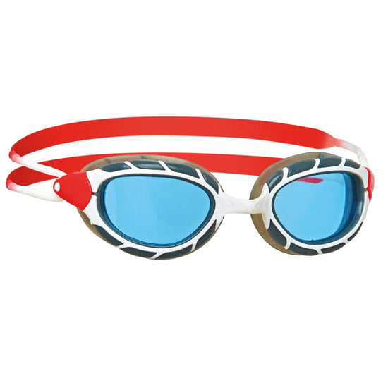 Zoggs Uniseks zwembril Predator 2024 voor volwassenen (Wit/Rood/Blauw) - Image 2