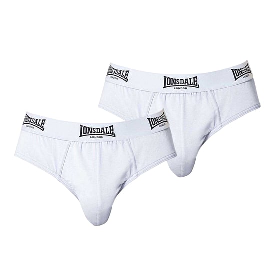 Lonsdale Heren Contrast Tailleband Slip (Set van 2) (Wit) - Image 1