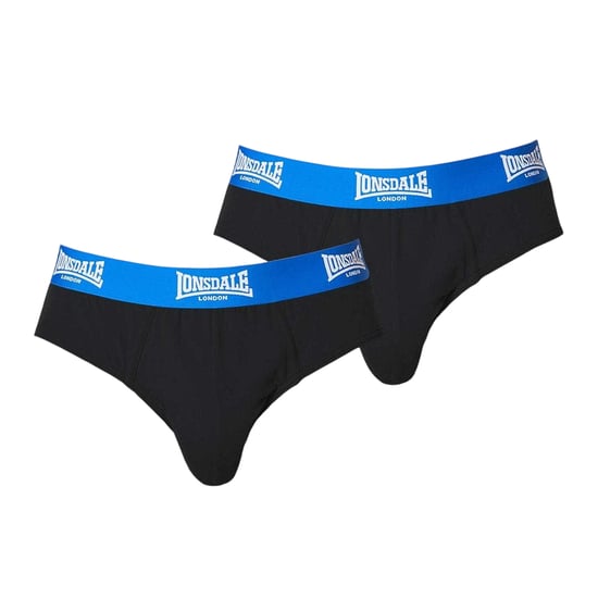Lonsdale Heren Contrast Tailleband Slip (Set van 2) (Zwart/Blauw) - Image 1