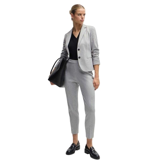Boss Tilunara Slim-fit chino met rits aan de zijkant voor dames (Grijs) - Image 2