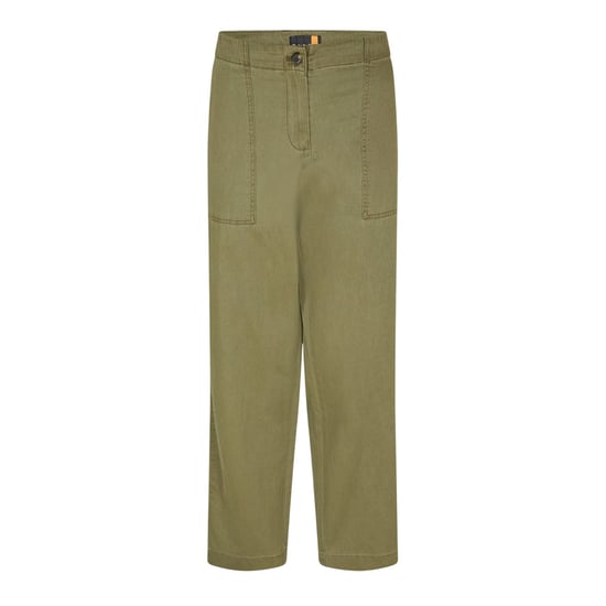 Timberland Chino's met zakken voor dames, van een linnenmix, in een recht model (Bladgroen) - Image 1