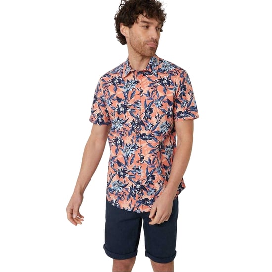 Threadbare Mannen Latham Bloemen Regular Shirt (Perzik) - Image 2