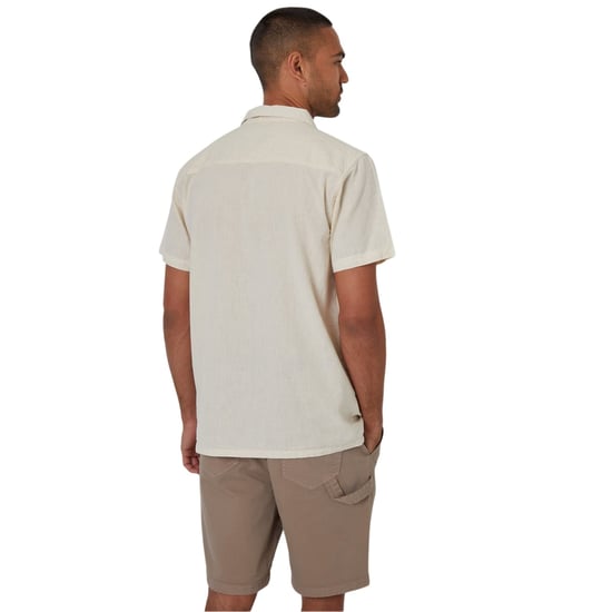 Threadbare Mannelijk Geborduurd Korte Mouwen Shirt (Natuurlijk) - Image 2