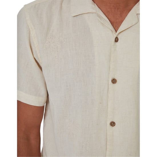 Threadbare Mannelijk Geborduurd Korte Mouwen Shirt (Natuurlijk) - Image 3