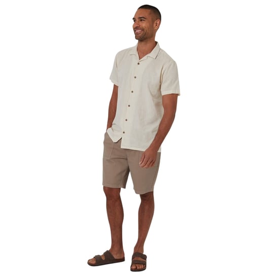 Threadbare Mannelijk Geborduurd Korte Mouwen Shirt (Natuurlijk) - Image 4