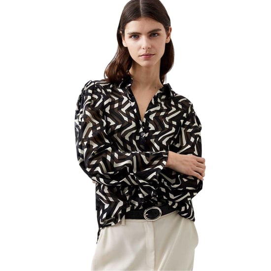 French Connection Dames/Dames Diandra Blouse met Lange Mouwen (Zwart/Crème) - Image 1