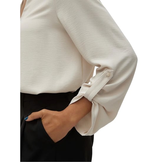 Vero Moda Damesblouse met V-hals en lange mouwen (Puimsteen) - Image 4