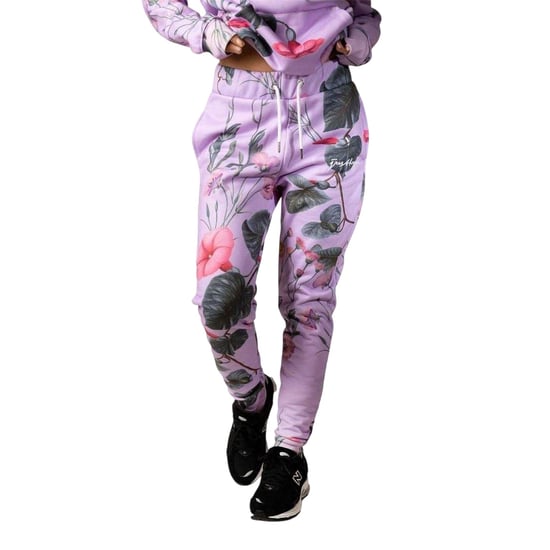 Hype Dames Geweven Scribble Lichtgewicht Tapered Joggers (Lila) - Image 2