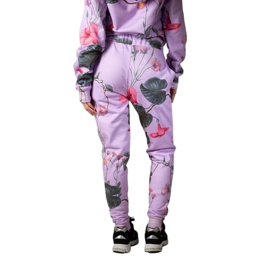 Hype Dames Geweven Scribble Lichtgewicht Tapered Joggers (Lila) - Image 3