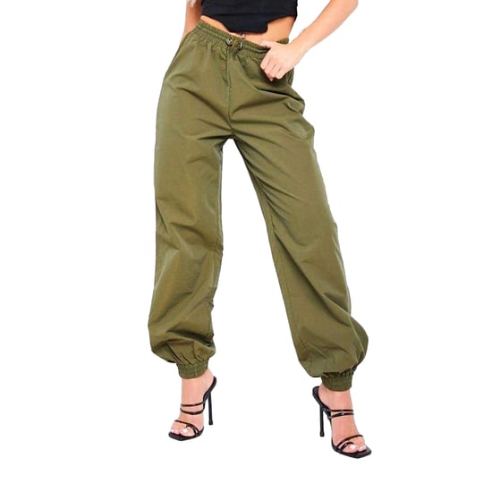 Missy Empire Cargo-broek met verstelbare tailleband voor dames (Kaki Groen) - Image 2