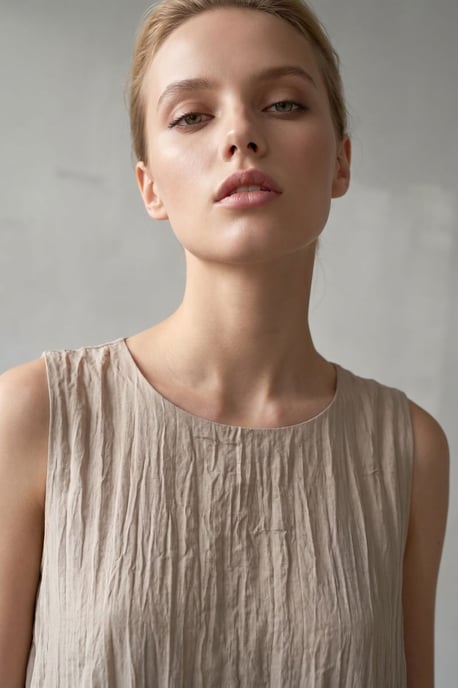 Losse Mini-jurk in Textured Lyocell - Image 4