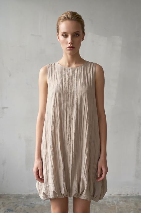 Losse Mini-jurk in Textured Lyocell - Image 6