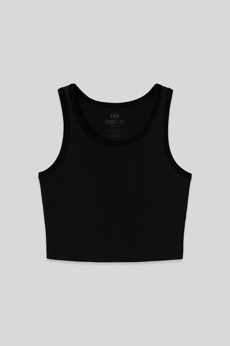 Geribbelde Mouwloze Crop Top - Image 2