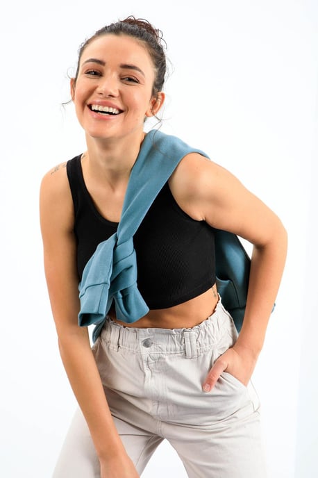 Geribbelde Mouwloze Crop Top - Image 3