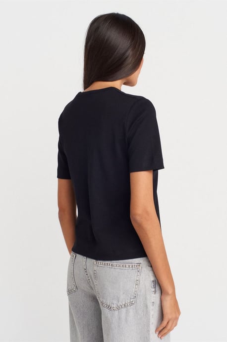 Dames Katoenen V-Hals T-shirt - Image 2