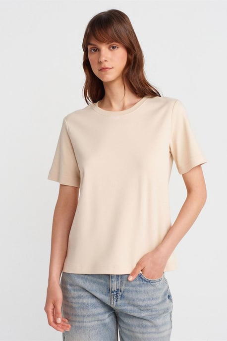 Dames Katoenen Crew Neck T-Shirt - Image 1