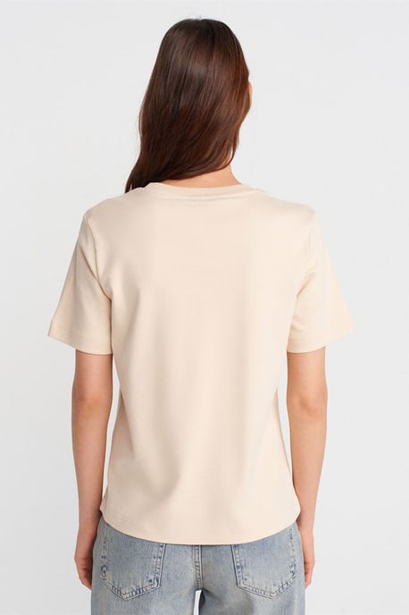 Dames Katoenen Crew Neck T-Shirt - Image 2