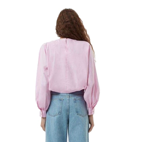 French Connection Dames/Dames Cambria Keyhole Ballonmouw Blouse (Bubblegum Roze) - Image 3