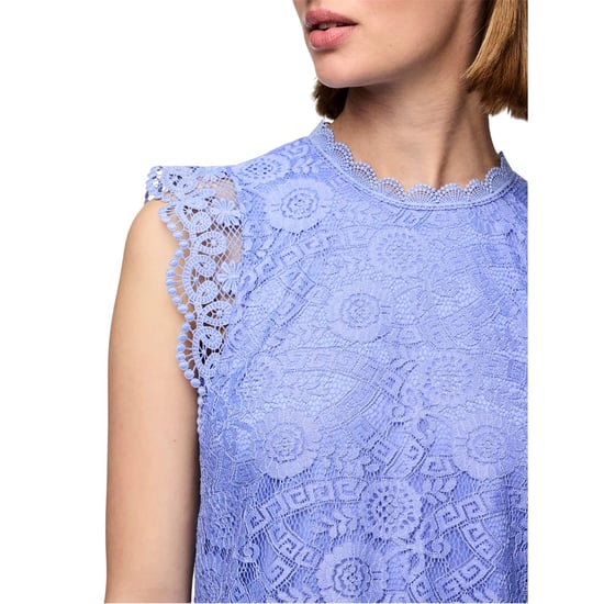 Pieces Damesblouse met kant, hoge hals, normale pasvorm en zonder mouwen (Hortensia) - Image 4