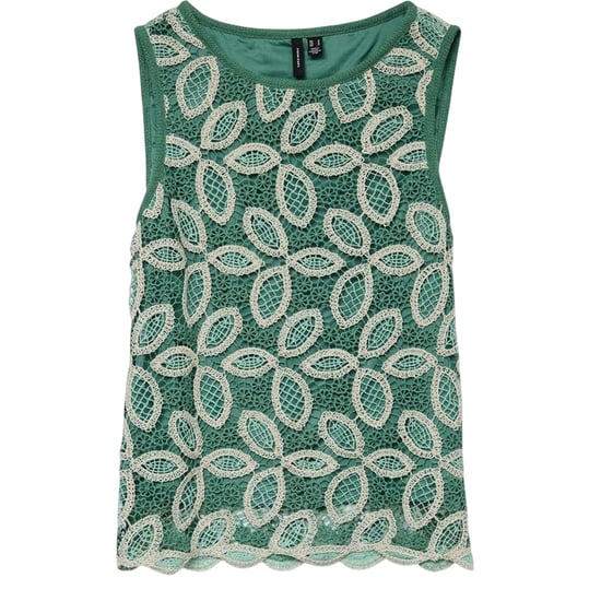 Vero Moda Damesblouse met kanten rand, ronde hals en zonder mouwen (Berk) - Image 2